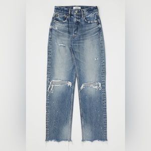 Moussy ODESSA WIDE STRAIGHT jeans Dark Blue wash size 25